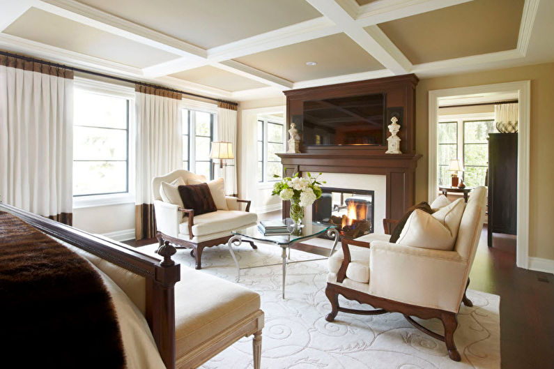 Interior design of a living room combined with a bedroom - photo