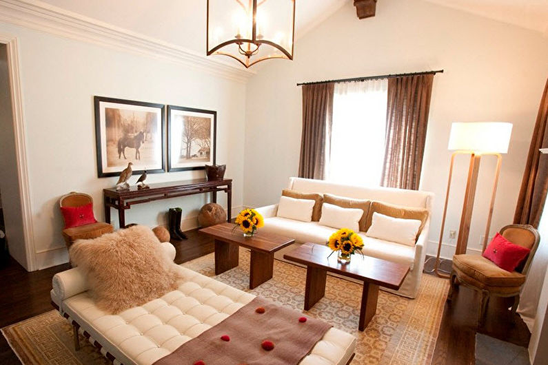 Interior design of a living room combined with a bedroom - photo