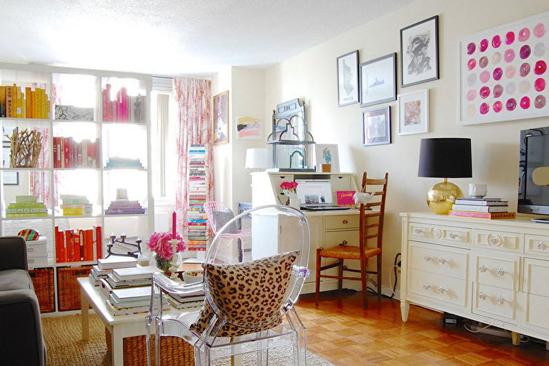 Interior design of a living room combined with a bedroom - photo