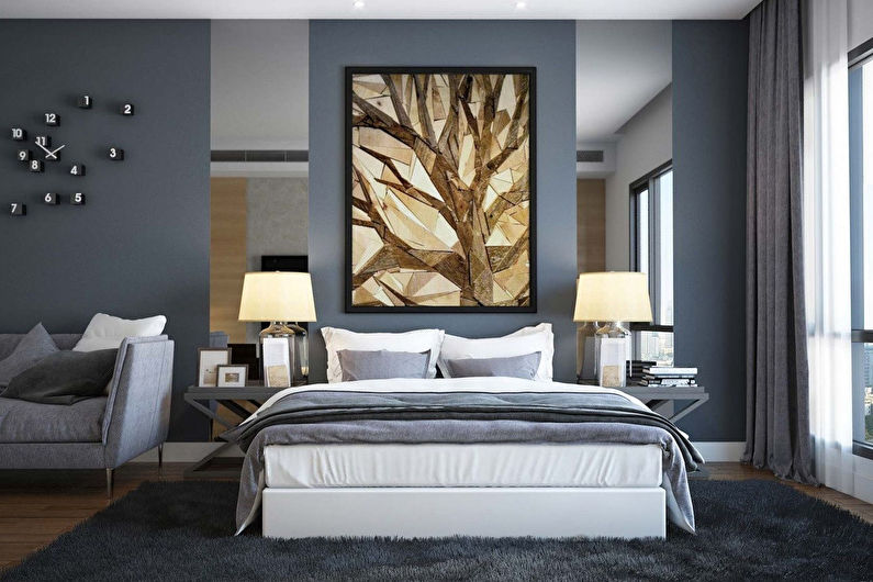 Interior design of a living room combined with a bedroom - photo