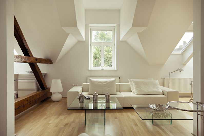 Attic living room interior design - photo