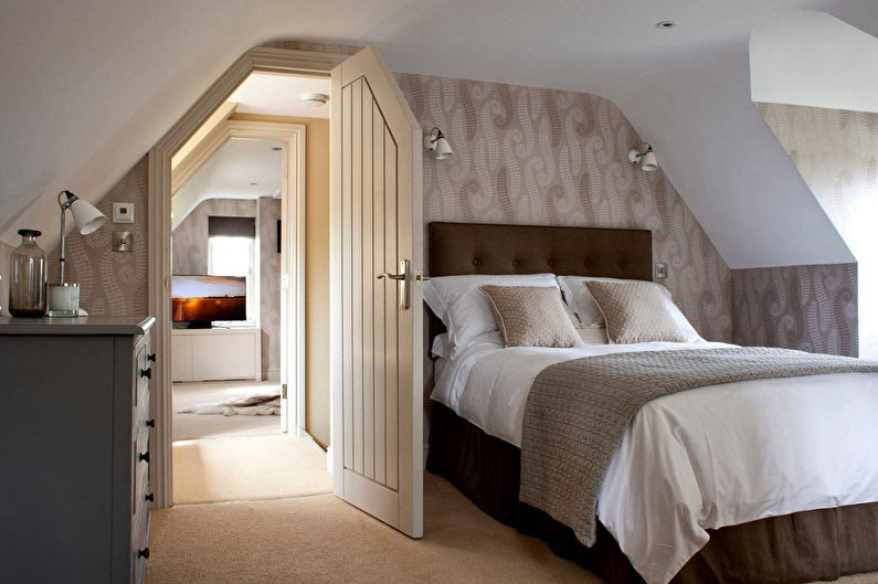 Attic bedroom interior design - photo