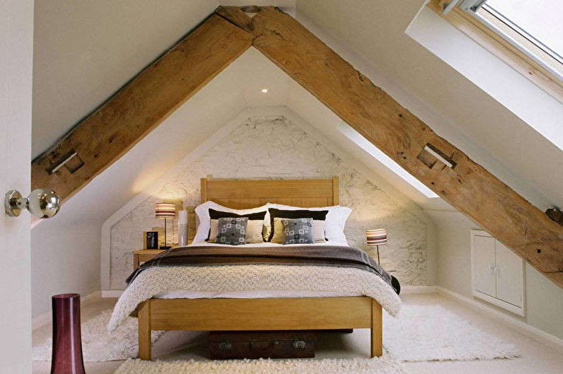 Attic bedroom interior design - photo