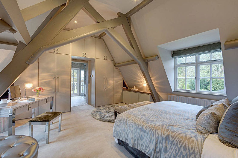 Attic bedroom interior design - photo