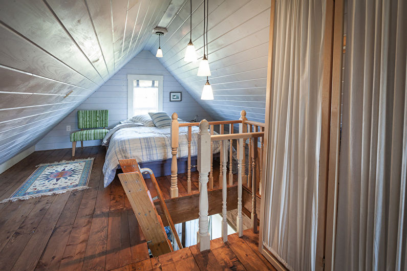 Attic bedroom interior design - photo