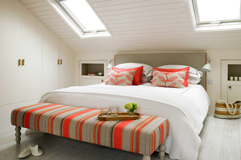 Attic bedroom interior design - photo