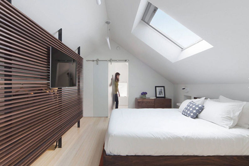 Attic bedroom interior design - photo
