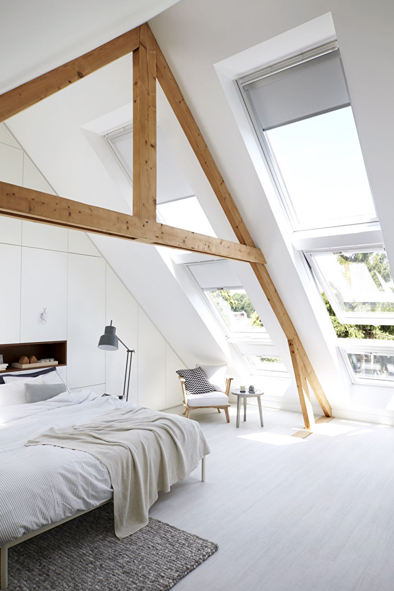 Attic bedroom interior design - photo