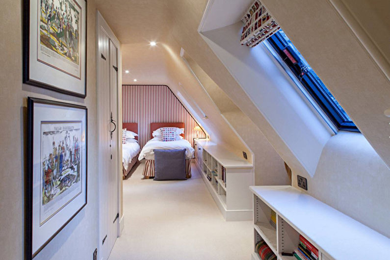Interior design of a children's room in the attic - photo