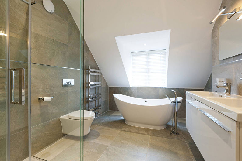 Attic bathroom interior design - photo