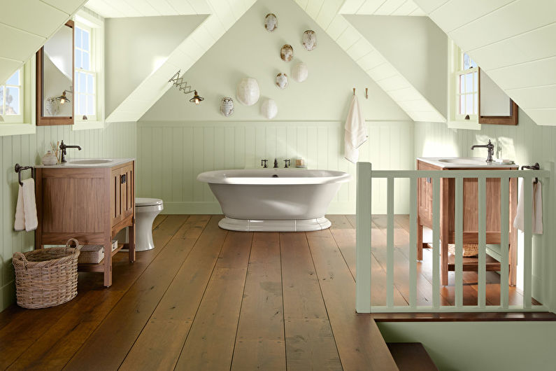 Attic bathroom interior design - photo