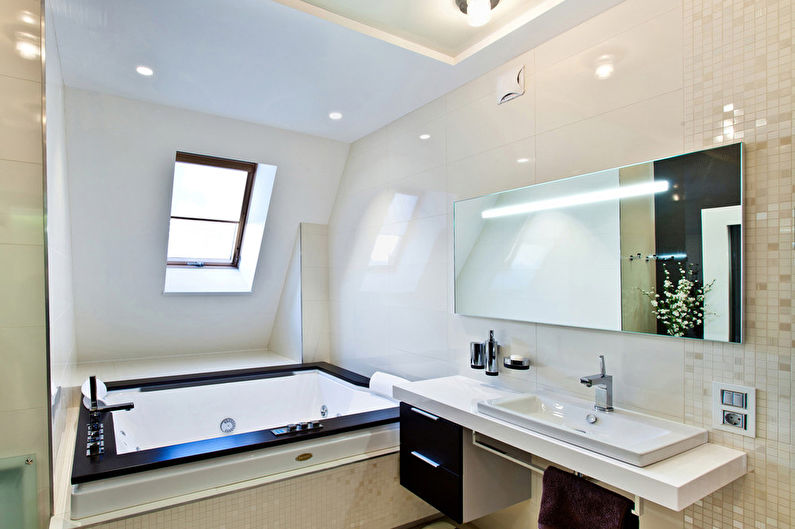 Attic bathroom interior design - photo