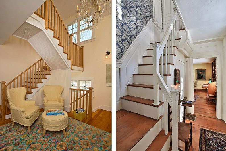 Escalier au deuxième étage dans un style classique