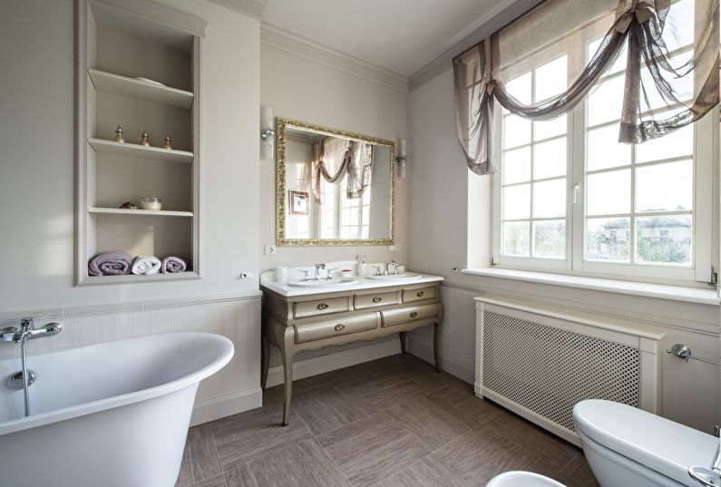 Interior design of a classic-style bathroom - photo