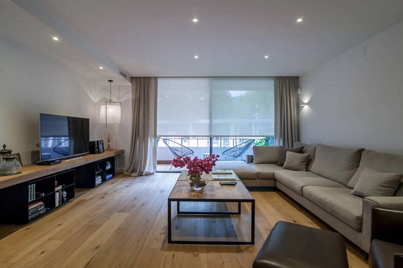 Grijze woonkamer 16 m² - Interieur ontwerp
