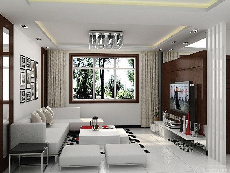 Woonkamer ontwerp 16 m² - Contrastcombinaties