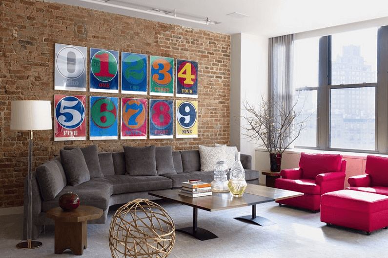 Interieurontwerp van een woonkamer 16 m². - Foto