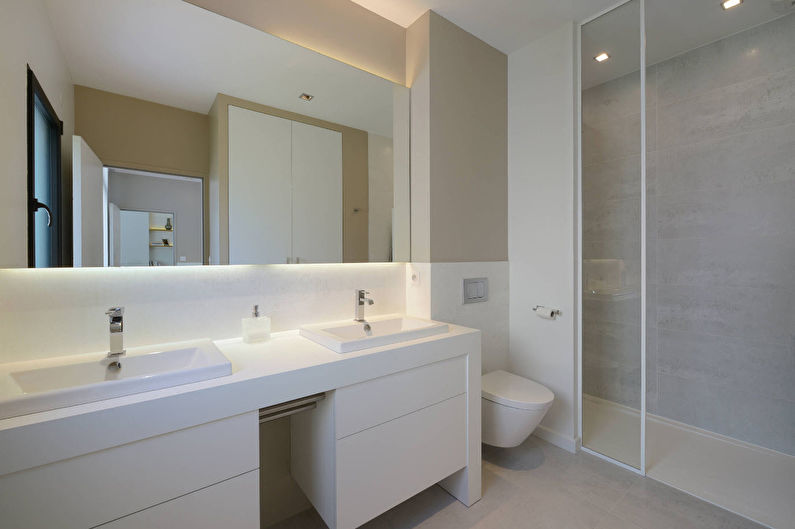 White bathroom in a modern style - Interior Design