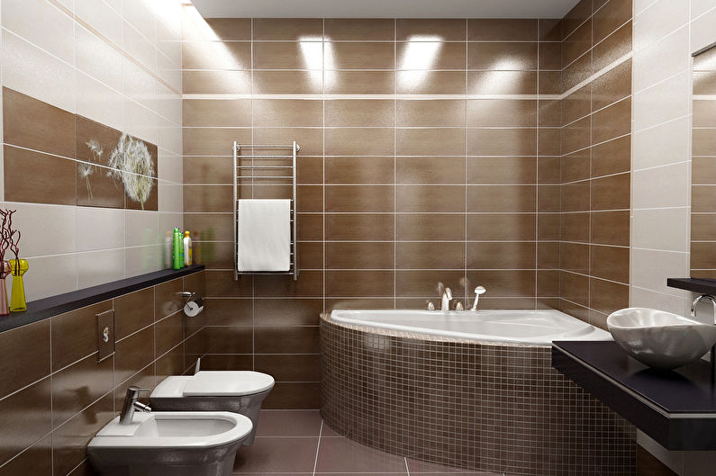 Brown bathroom in a modern style - Interior Design
