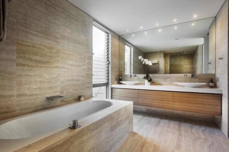 Brown bathroom in a modern style - Interior Design