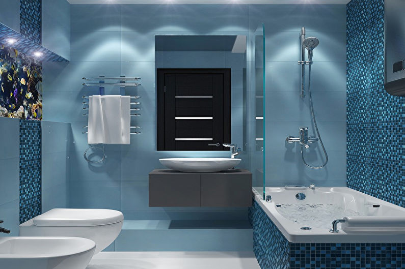 Blue bathroom in a modern style - Interior Design