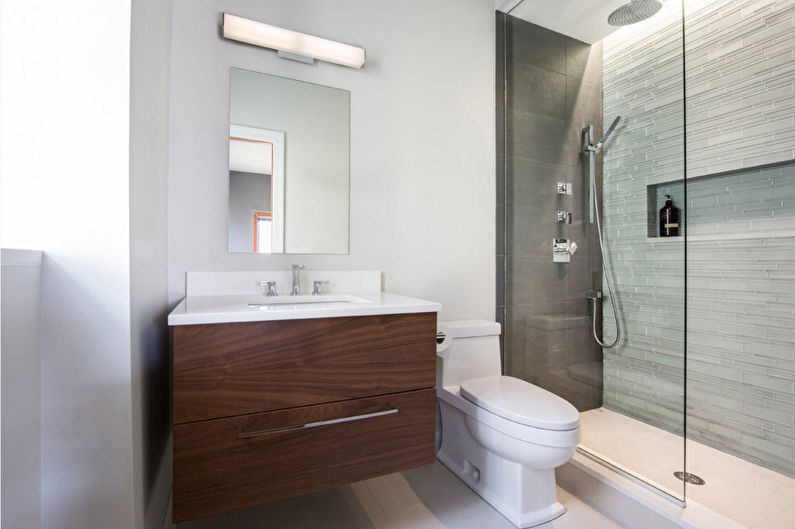 Interior design of a small bathroom in a modern style