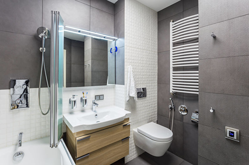 Interior design of a small bathroom in a modern style