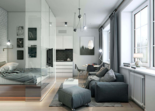 Design of a living room combined with a bedroom (73 photos)