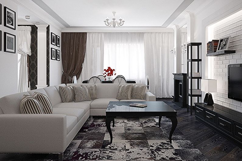 Phòng hình chữ nhật - ảnh thiết kế nội thất