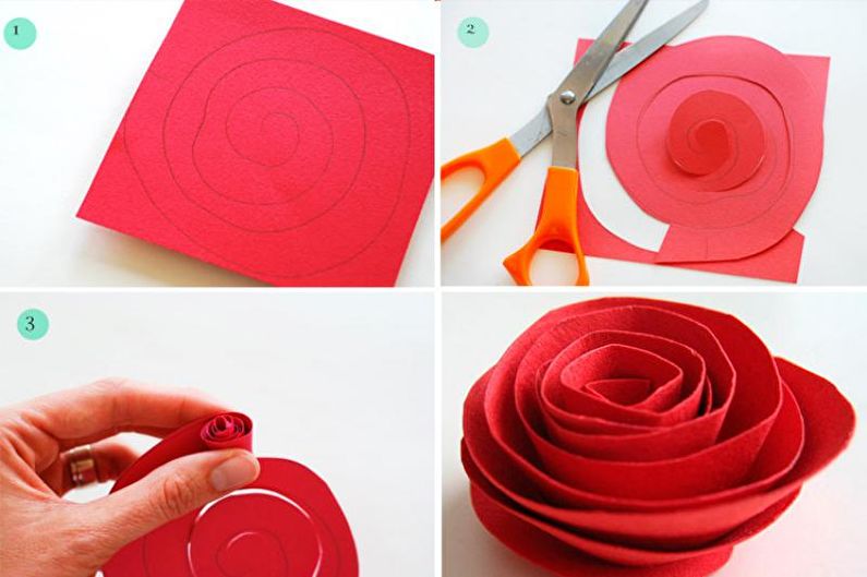 DIY spiral paper rose