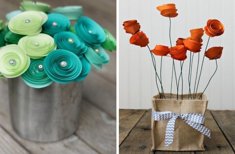 DIY spiral paper rose