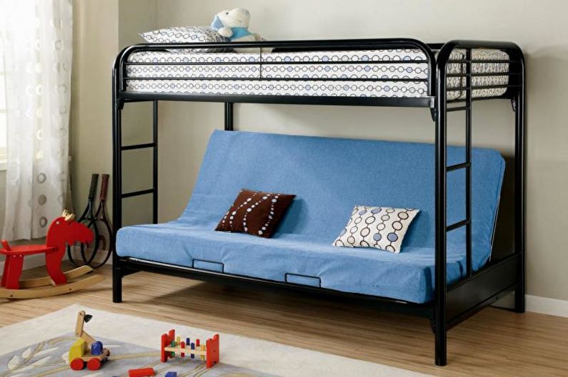 Bunk bed with sofa - photo
