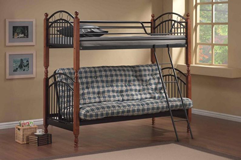 Bunk bed with sofa - photo