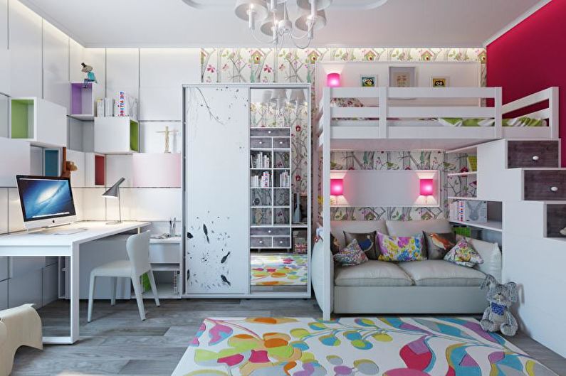 Bunk bed with sofa - photo