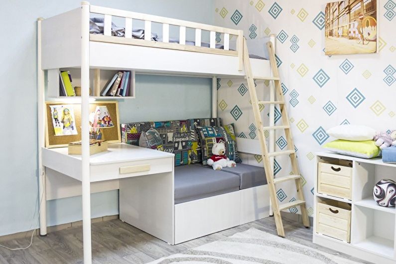 Bunk bed with sofa - photo