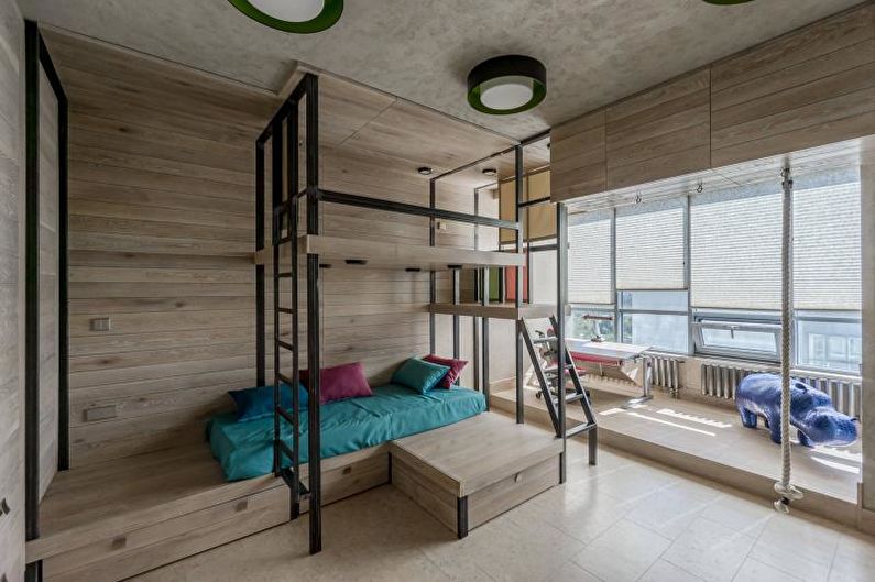 Bunk bed with sofa - photo