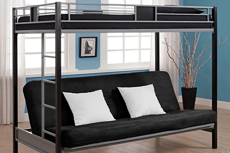 Bunk bed with sofa - photo