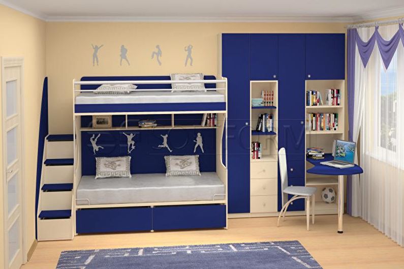 Bunk bed with sofa - photo