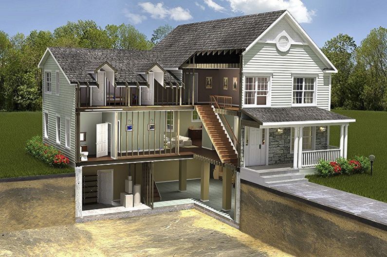 Layout ideas for frame houses - We build not up, but down