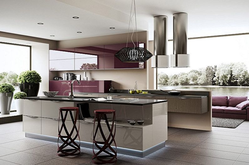 Types of bar stools for the kitchen - In shape