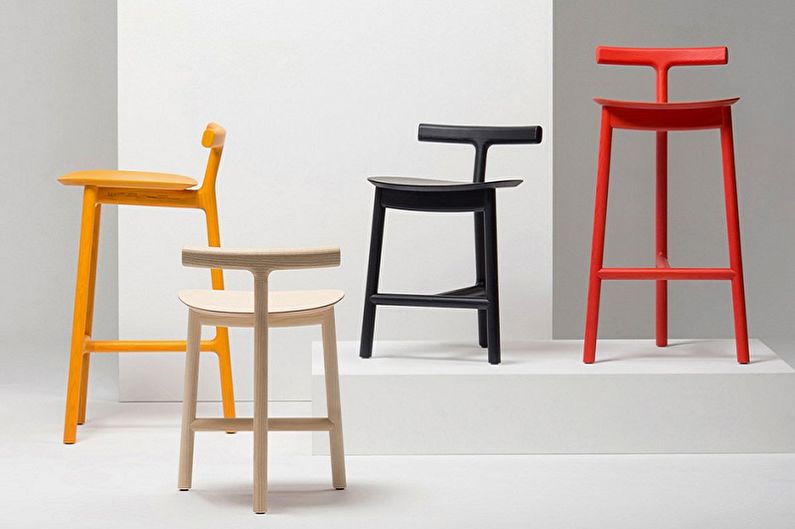 Types of bar stools for the kitchen - According to the variety of legs