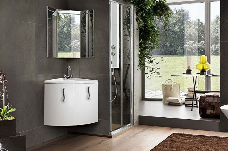 Types of Bathroom Mirrors - Corner Mirror