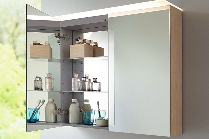 Types of bathroom mirrors - Mirror in the cabinet design