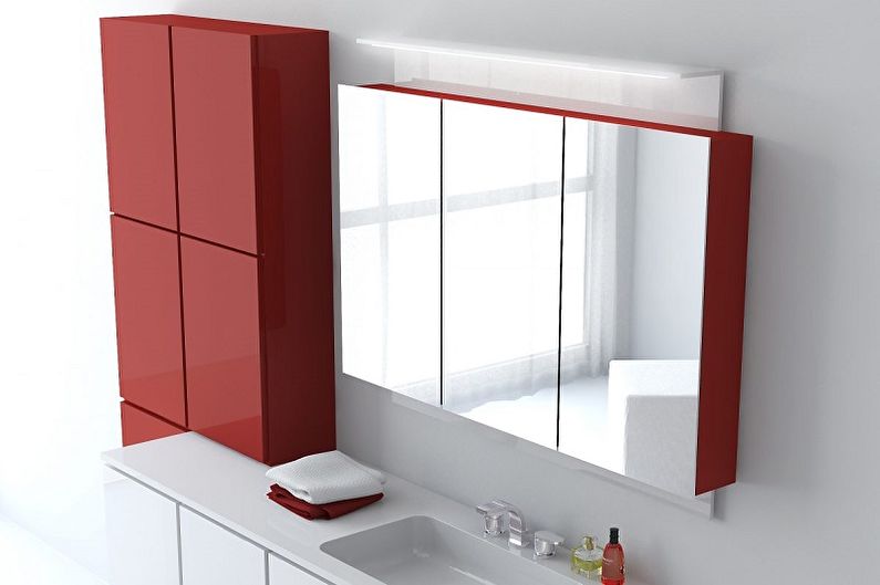Types of bathroom mirrors - Mirror in the cabinet design