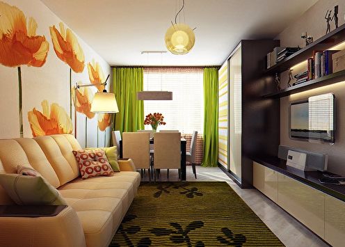Rectangular room (90 photos): design ideas
