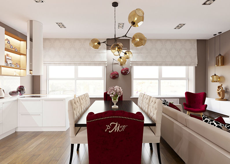 Interior of the Kitchen-Living Room Cherry in Rum - photo 3