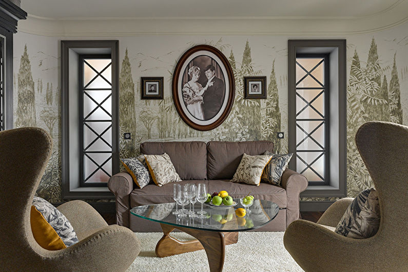 Color Combinations for Floor, Wall, Ceiling and Furniture - Monochrome Design and Halftone