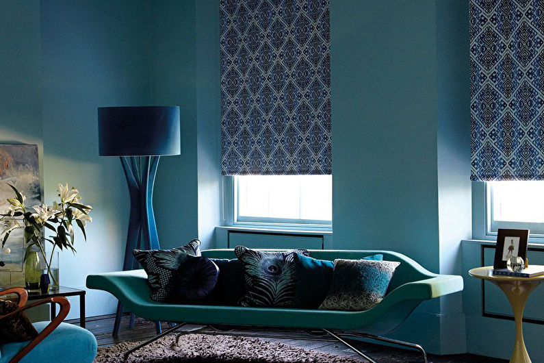 Color Combinations for Floor, Wall, Ceiling and Furniture - Monochrome Design and Halftone