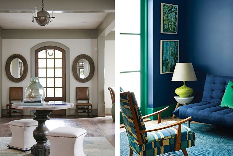 Color Combinations for Floor, Wall, Ceiling and Furniture - Monochrome Design and Halftone
