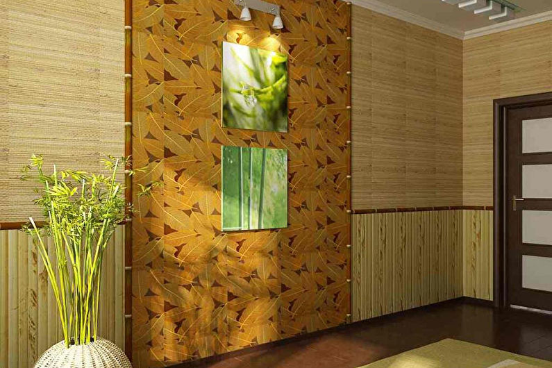 Bamboo wallpaper in the hallway - Interior Design